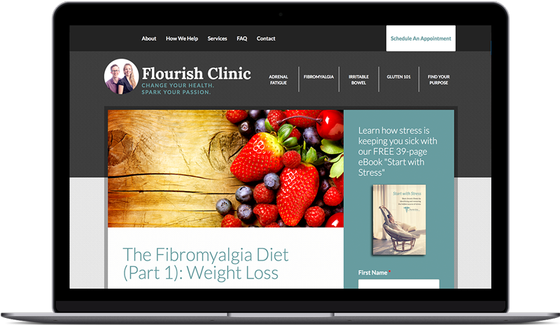 Website Development Flourish CLinic Example